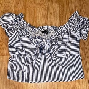 Papaya Stripped Crop Top